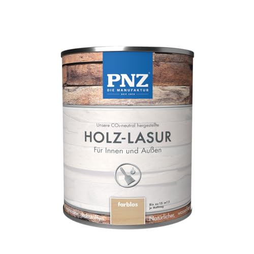 PNZ Holz-Lasur für Innen und Außen | lösemitttelfreie Farblasur | Nachhaltig hergestellt mit regionalen Rohstoffen | für alle Hölzer, auch Bienenhäuser, Gebinde:10L, Farbe:farblos von PNZ