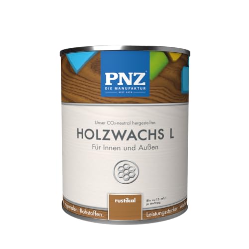 PNZ Holzwachs L für Innen und Außen | lösemitttelfreier Wachsanstrich | Nachhaltig hergestellt mit regionalen Rohstoffen | für alle Hölzer, auch Bienenhäuser, Gebinde:2.5L, Farbe:nussbaum von PNZ