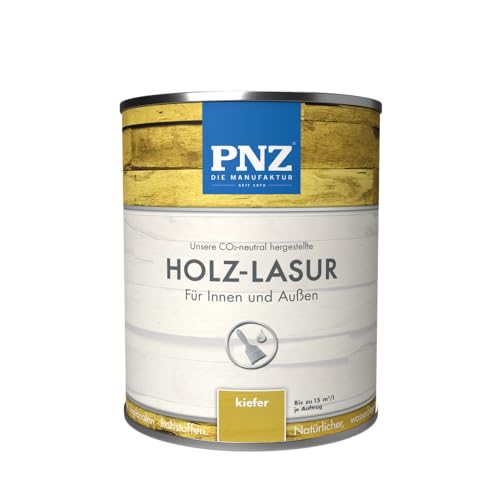PNZ Holzlasur für Innen und Außen | lösemitttelfreie Farblasur | Nachhaltig hergestellt mit regionalen Rohstoffen | für alle Hölzer, auch Bienenhäuser, Gebinde:0.75L, Farbe:kiefer von PNZ