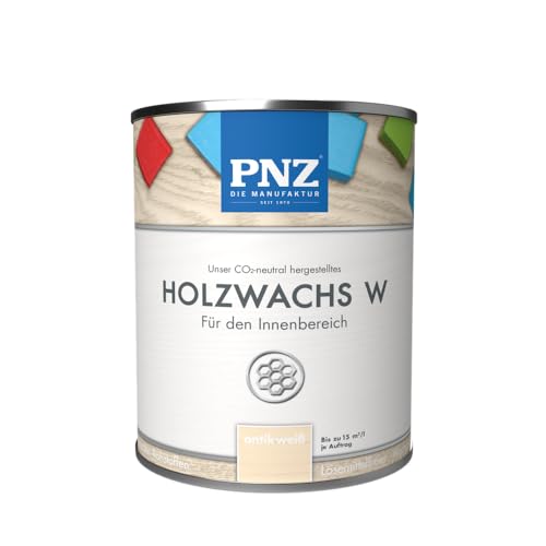 PNZ Holzwachs W für Innen | lösemitttelfreier Wachsanstrich | Nachhaltig hergestellt mit regionalen Rohstoffen | für alle Hölzer, Gebinde:0.25L, Farbe:antikweiß von PNZ