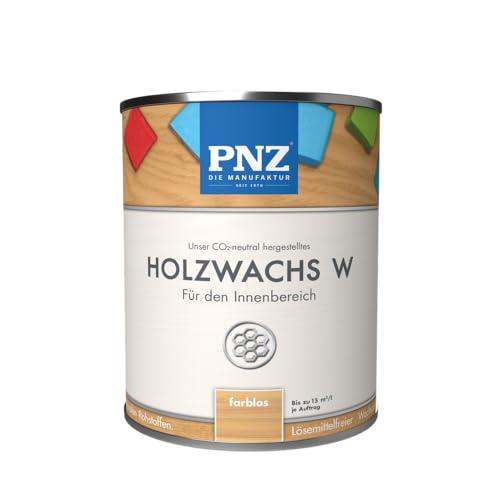 PNZ Holzwachs W für Innen | lösemitttelfreier Wachsanstrich | Nachhaltig hergestellt mit regionalen Rohstoffen | für alle Hölzer, Gebinde:0.75L, Farbe:farblos von PNZ