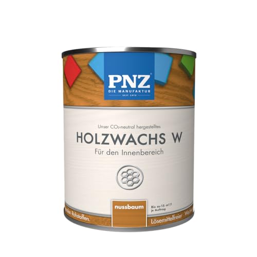 PNZ Holzwachs W für Innen | lösemitttelfreier Wachsanstrich | Nachhaltig hergestellt mit regionalen Rohstoffen | für alle Hölzer, Gebinde:0.25L, Farbe:nussbaum von PNZ