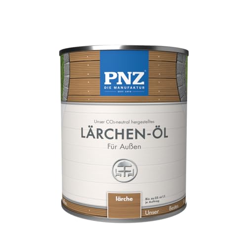 PNZ Lärchen-Öl für | Nachhaltig hergestellt mit regionalen Rohstoffen | Made in Germany | Holz-Terrasse, Gartenmöbel, Gartenhaus, Zaun, Gebinde:2.5L, Farbe:lärche von PNZ
