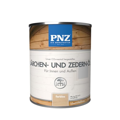 PNZ Lärchen und Zedern Öl für Außen und Innen | Nachhaltig hergestellt mit regionalen Rohstoffen | wasserbasiert | Holz-Terrasse, Gartenmöbel, Gartenhaus, Zaun, Gebinde:2.5L PNZ Lärchen und Zedern Öl für Außen und Innen | Nachhaltig hergestellt mit regionalen Rohstoffen | wasserbasiert | Holz-Terrasse, Gartenmöbel, Gartenhaus, Zaun, Gebinde:2.5L von PNZ