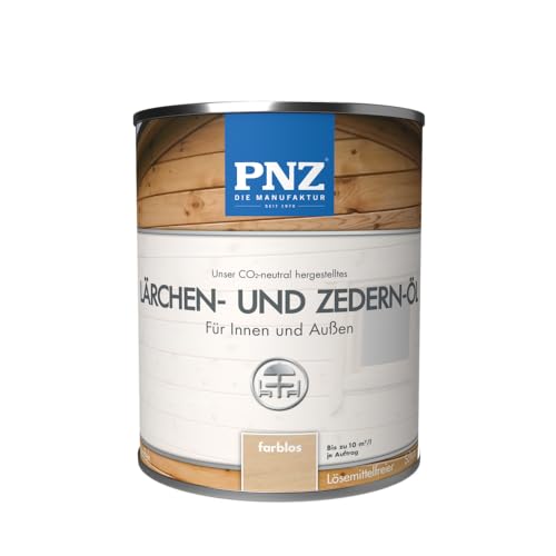 PNZ Lärchen und Zedern Öl für Außen und Innen | Nachhaltig hergestellt mit regionalen Rohstoffen | wasserbasiert | Holz-Terrasse, Gartenmöbel, Gartenhaus, Zaun, Gebinde:2.5L von PNZ