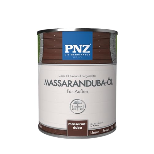 PNZ Massaranduba-Öl für Außen | Nachhaltig hergestellt mit regionalen Rohstoffen | Made in Germany | für Holzdeck, Holz-Terrasse, Gartenmöbel, Gartenhaus, Gebinde:0.75L, Farbe:massaranduba von PNZ