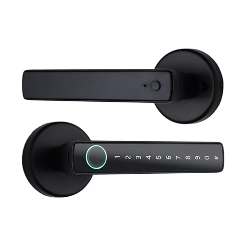 Intelligenter Türgriff. APP Intellintes Türschloss Finrabdruck Elektronisches Türschloss Digitales Passwort Griff Türschloss(Black) von POABCVYD