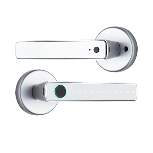 Intelligenter Türgriff. APP Intellintes Türschloss Finrabdruck Elektronisches Türschloss Digitales Passwort Griff Türschloss(Silver) von POABCVYD