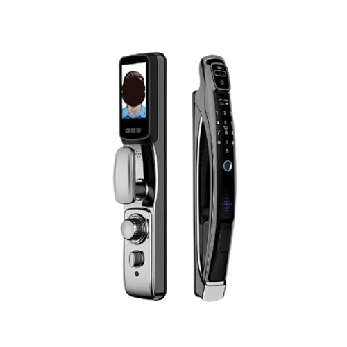 Intelligenter Türgriff. APP Sichtserkennung Smart Türschloss Mit Kamera Videoanruf Sprachsprechanla Elektronisches Türschloss Automatisches Türschloss(Bright Black) von POABCVYD