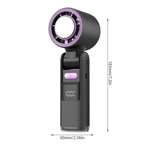 POABCVYD Handventilator. Ice Sensation Kaltventilator, Super-Mini-Turbo-Geschwindigkeitsventilator, USB-betriebene Digitalanzeige for Campingreisen im Freien Tragbar(Black) von POABCVYD