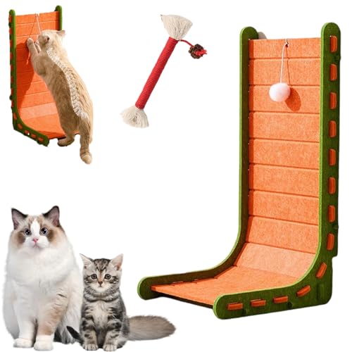 Katzenfänger aus Filz, geeignet for die vertikale Platzierung in jedem Innenbereich, fusselfrei, verschleißfest(L Orange) von POABNCY