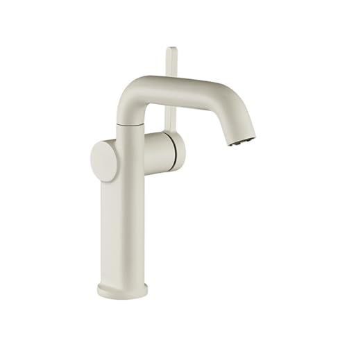 360° schwenkbarer Auslauf Einhebelmischer for Küchenwaschbecken moderner Badezimmerhahn aus Messing mit heißem und kaltem Wasser(Milky white,Small) von POADGBCN