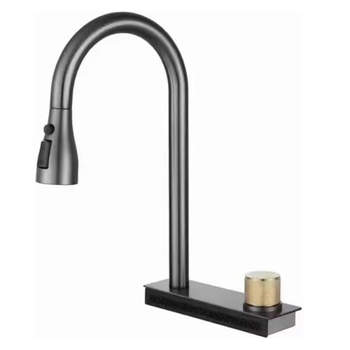 4 Modus Wasserfall Wasserhahn for Küchenspüle mit ausziehbarer Brause 360° drehbarer Wasserhahn mit Knopfsteuerung und heißem kaltem Wasser 4 Modus Wasserfall Wasserhahn for Küchenspüle mit ausziehbarer Brause 360° drehbarer Wasserhahn mit Knopfsteuerung und heißem kaltem Wasser von POADGBCN