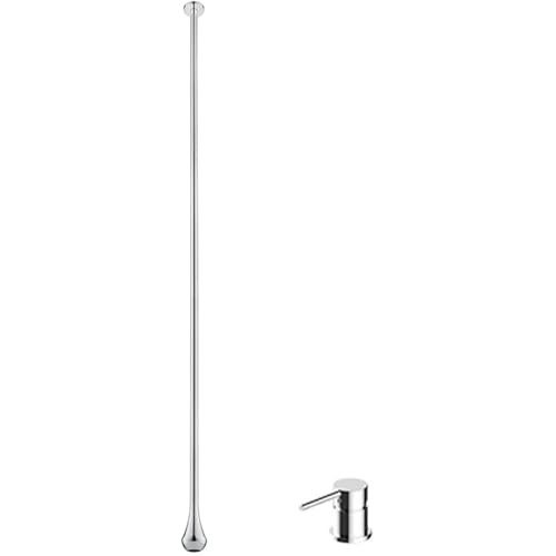 An der Decke montierter Badezimmerhahn mit Heiß Kaltwassermischer Deckmontage Waschtischhahn mit Einhandgriff und langem Auslauf mit Wassertropfen(Silver,Countertop) von POADGBCN