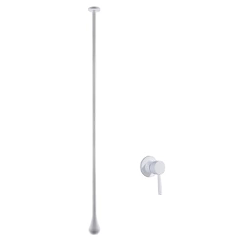 An der Decke montierter Badezimmerhahn mit Heiß Kaltwassermischer Deckmontage Waschtischhahn mit Einhandgriff und langem Auslauf mit Wassertropfen(White,In-wall) von POADGBCN