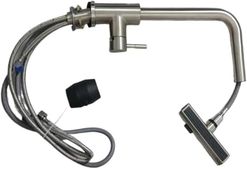 Ausziehbarer Küchenhahn aus Edelstahl mit Einzelgriff 3 in 1 for heißes und kaltes Wasser for die Spüle langlebiger Wasserhahn for das Restaurant zu Hause(Gray) von POADGBCN