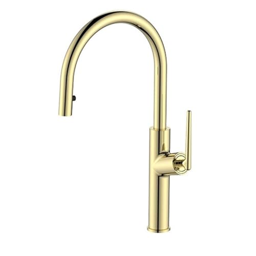 Ausziehbarer Küchenhahn mit heißem und kaltem Wasser spritzwassergeschützter Einhebelhahn for die Spüle(Gold) von POADGBCN