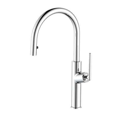 Ausziehbarer moderner Küchenhahn mit Spritzschutz 360° schwenkbar, einziehbarer Spültischhahn mit Heiß Kalt Mischer einfache Installation(Silver) von POADGBCN