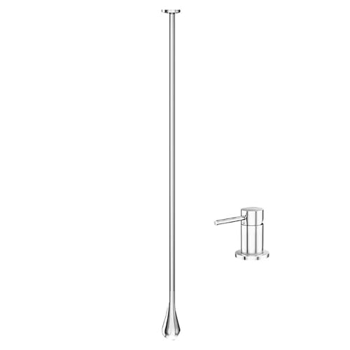 Deckenmontierter Badezimmerhahn Wandwaschbeckenhahn aus Messing mit heißem und kaltem Wasser Waschtischarmatur der Spitzenklasse for Hotelbadezimmer(Silver,Countertop Switch) von POADGBCN
