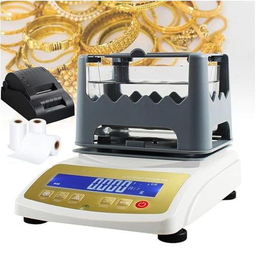 Digitaler elektronischer Goldreinheitsprüfer mit Drucker Echtheits und Dichteprüfer for Edelmetalle for Gold Silber Platin(Withprinter,XF600K) von POADGBCN