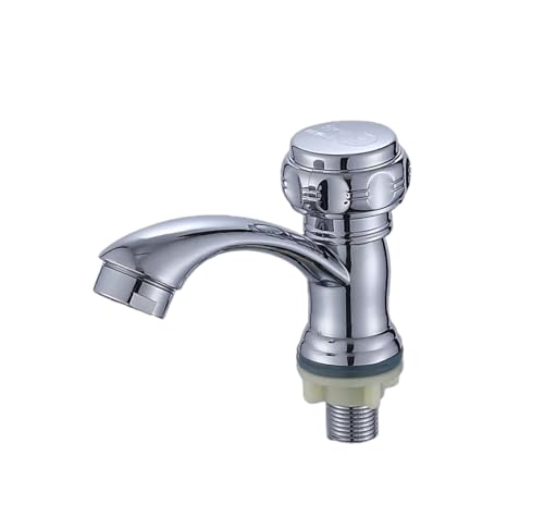 Edelstahl Waschtischarmatur mit Einzel Kaltwasser Mischbatterie Badezimmertisch Waschtischarmatur for Schulen Kantinen medizinische Einrichtungen(Silver-7) von POADGBCN