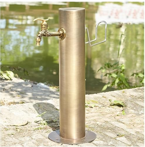 Edelstahl Wasserschlauchständer for den Außenbereich Frostschutzhahn bodenmontierter Säulenhahnhalter zur Bewässerung Autobewässerung(20.5x50cm) von POADGBCN