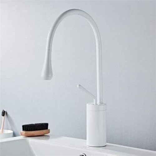 Einhebel Waschtischarmatur for Badezimmer Warm und Kaltwasser mit einzigartigem Kunstdesign Persönlichkeits-Waschtischmischer for moderne Küchenzeilen(White-Small) von POADGBCN