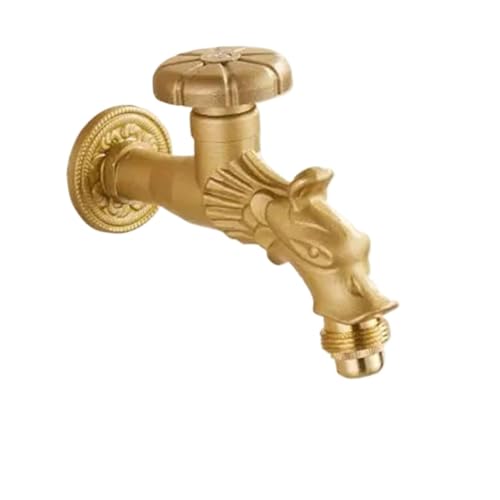 Einzelner Kaltwasserhahn aus massivem Messing for den Außenbereich for die Gartenküchenspüle Robuste wetterbeständige Konstruktion(Gold,Mop models) von POADGBCN
