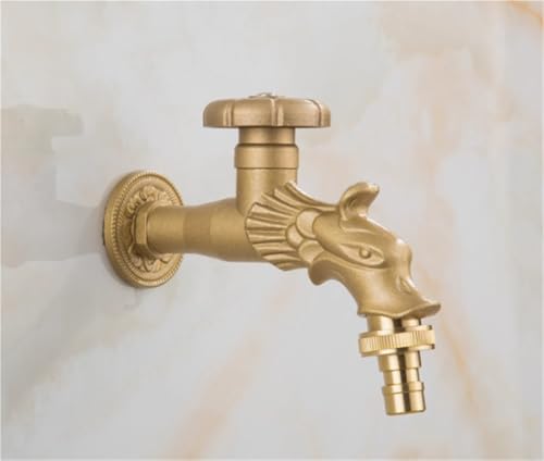 Einzelner Kaltwasserhahn aus massivem Messing for den Außenbereich for die Gartenküchenspüle Robuste wetterbeständige Konstruktion(Gold,Washing machine models) von POADGBCN