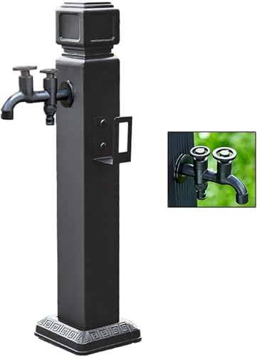 Freistehende Garten Wassersäule vertikales Wasser for Pflanzen im Freien Edelstahl Hofhahn for Garten Hof Terrasse(Black,60cm) von POADGBCN