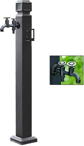 Freistehende Garten Wassersäule vertikales Wasser for Pflanzen im Freien Edelstahl Hofhahn for Garten Hof Terrasse(Black,95cm) von POADGBCN