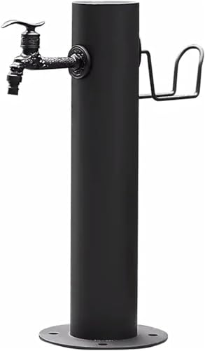 Freistehender Garten Wassersäulen Schlauchständer mit Außenwasserhahn aus Vollkupfer bodenmontiertes Wasserspiel mit Einzelauslass(Single Outlet Faucet,86cm) von POADGBCN