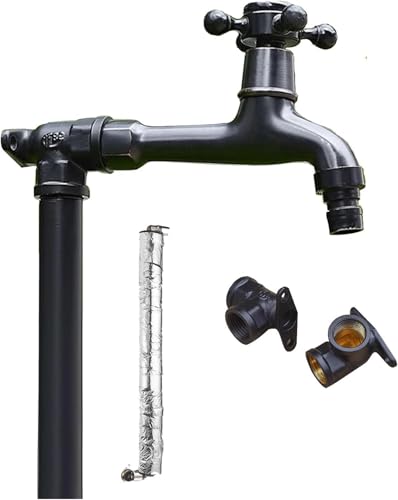 Freistehender Gartenwasserhahn aus Kupfer vertikal, frostsicher langlebig for die Rasen Gartenbewässerung(100cm/39in) von POADGBCN