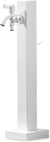 Garten Wassersäule aus Edelstahl 304 mit Doppelauslass frostsicherer Gartenhydrant zur Bewässerung Brunnen Gartenbewässerung(White,95cm/37in) von POADGBCN