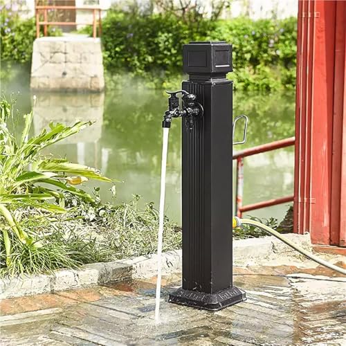 Garten Wassersäule aus Edelstahl for den Außenbereich vertikaler quadratischer Wasserhahn bodenmontierter Schlauchständer for Innenhof Terrasse(29.1in/74cm) von POADGBCN