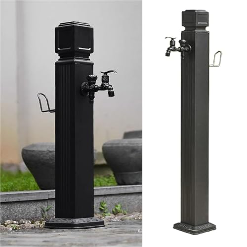 Gartenwasserhahn aus Edelstahl for den Außenbereich freistehender Frostschutzschlauch mit Wasserhahn Sprühpistole zur Bewässerung Wasserversorgung des Hofes(High) von POADGBCN