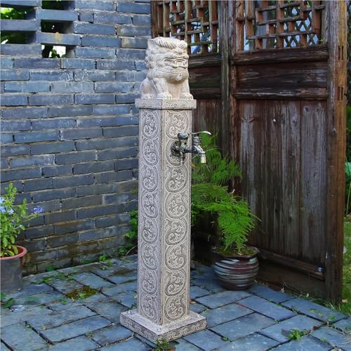 Gartenwasserhahn aus Edelstahl for den Außenbereich vertikaler Stand Wassersäule for den Innenhof frostsicherer Außenhahn for Hof oder Terrasse(Faucet-1-2,Medium) von POADGBCN