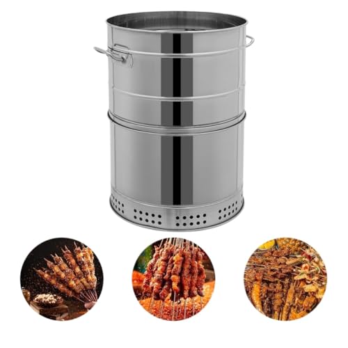 Großer tragbarer BBQ Grill aus Edelstahl vertikaler Holzkohle Smoker for Kochen im Freien Camping Grillen im Garten und Picknicks Großer tragbarer BBQ Grill aus Edelstahl vertikaler Holzkohle Smoker for Kochen im Freien Camping Grillen im Garten und Picknicks von POADGBCN