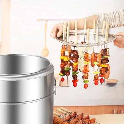 Hängender Herd Holzkohle Fassgrill Edelstahl BBQ Rollgrillkorb tragbarer Fleischraucher for Camping(20pcs) von POADGBCN