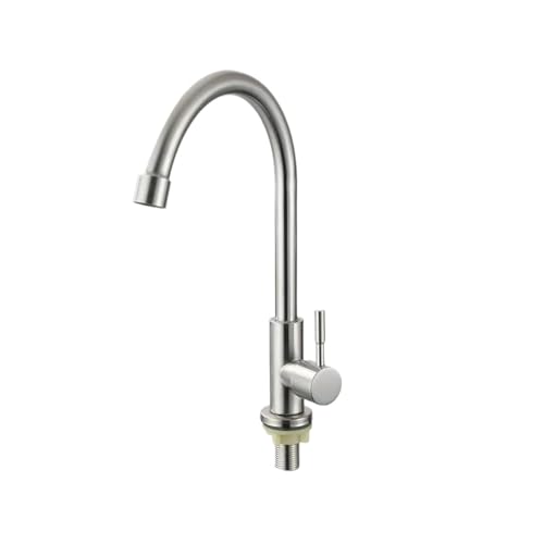 Küchenspüle Wasserhahn aus Edelstahl mit großem gebogenem Auslauf Einhebel Kaltwasserhahn for Waschen von Gemüsetöpfen Küchenspüle Wasserhahn aus Edelstahl mit großem gebogenem Auslauf Einhebel Kaltwasserhahn for Waschen von Gemüsetöpfen von POADGBCN