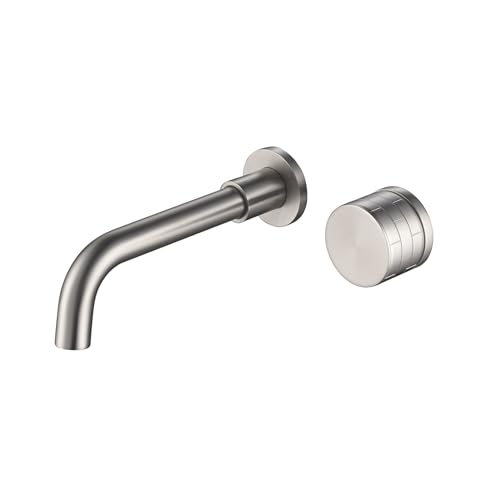 Luxuriöser an der Wand montierter Badezimmerhahn Einhebelmischer 2 Loch Installation Kalt Warmwasser Doppelsteuerung versteckter Waschtischhahn for moderne Waschtische(Light Grey) von POADGBCN