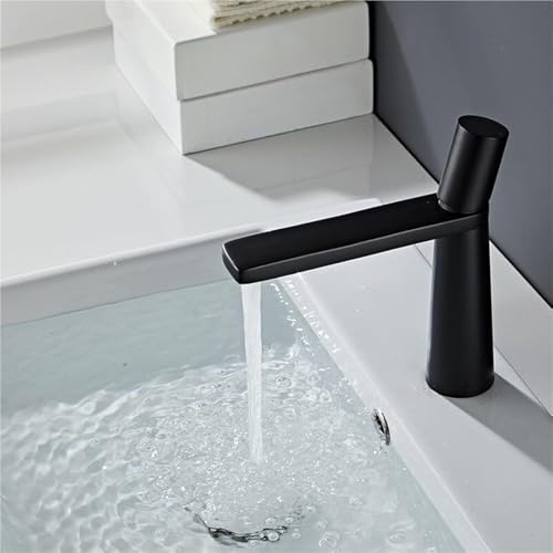 Luxuriöser moderner Einhebel-Mischhahn for Küchenzeile und Badezimmer eleganter Design-Waschtischhahn for Kalt und Warmwasser(Black Short) von POADGBCN