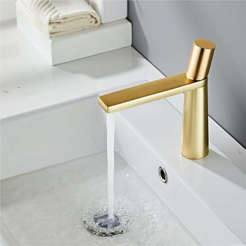 Luxuriöser moderner Einhebel-Mischhahn for Küchenzeile und Badezimmer eleganter Design-Waschtischhahn for Kalt und Warmwasser(Gold Short) von POADGBCN