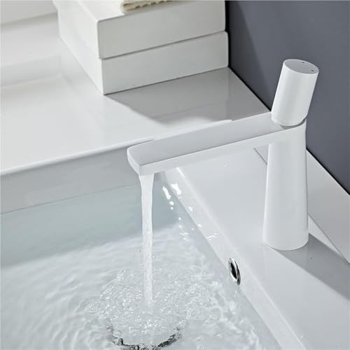 Luxuriöser moderner Einhebel-Mischhahn for Küchenzeile und Badezimmer eleganter Design-Waschtischhahn for Kalt und Warmwasser(White Short) von POADGBCN