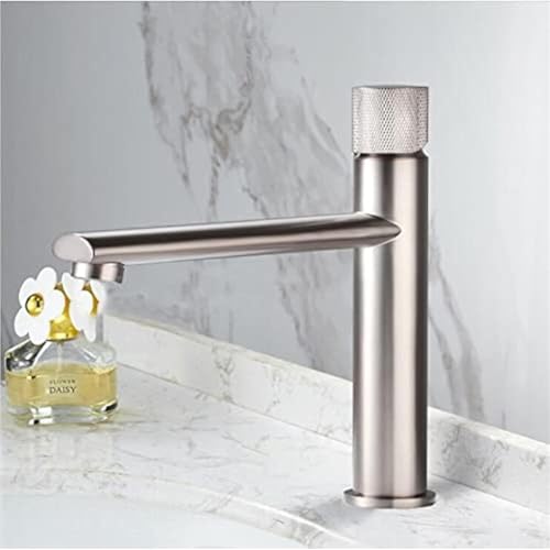 Luxuriöser nordeuropäischer Wasserhahn for Badezimmerwaschbecken leichtes elegantes Einhebelwaschbecken mit Warm und Kaltwassermischer(Silver short) von POADGBCN