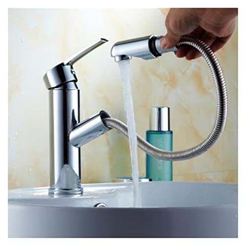 Moderner Badezimmerhahn mit Ausziehfunktion Einhebel Mischbatterie for die Küchenspüle mit Messingkonstruktion(Silver) von POADGBCN