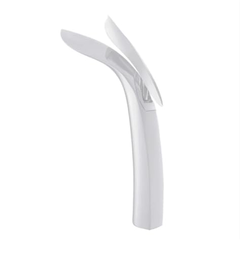 Moderner Blatt Waschtischhahn aus Messing Einhebel Waschtischarmatur mit Heiß und Kaltwassermischer for den Waschtisch(White tall) von POADGBCN