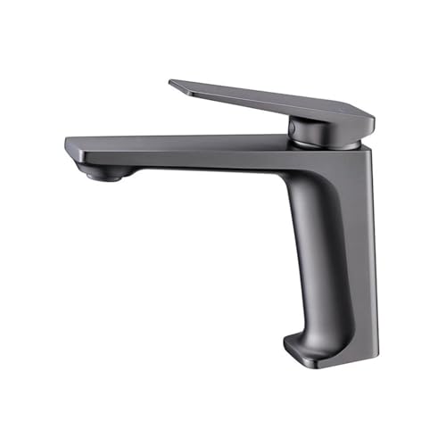 Moderner Einhebel Waschtischhahn aus Messing mit Wasserfall Heiß Kaltmischbatterie for elegante Waschbecken(Gray) von POADGBCN