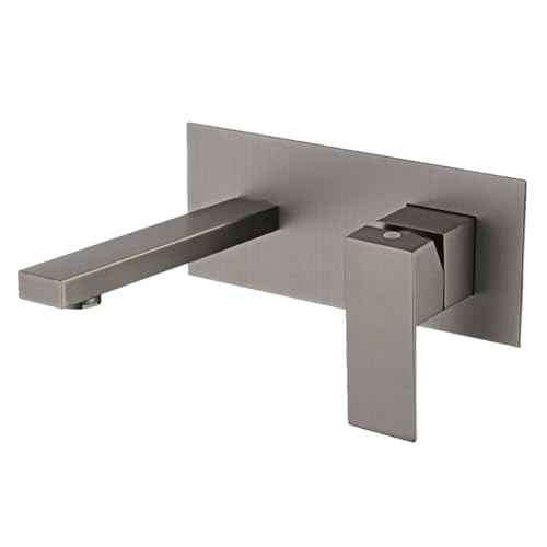 Moderner Einhebel Wasserfallhahn zur Wandmontage langlebiger Mischbatterie aus Messing for Badezimmer Küchenspüle Waschtisch(Gray) von POADGBCN