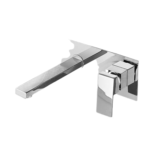 Moderner Einhebel Wasserfallhahn zur Wandmontage langlebiger Mischbatterie aus Messing for Badezimmer Küchenspüle Waschtisch(Silver) von POADGBCN